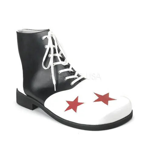 FUNTASMA CLOWN-02 Men's Black-White PU Casual Trainers, Clown-Themed Footwear