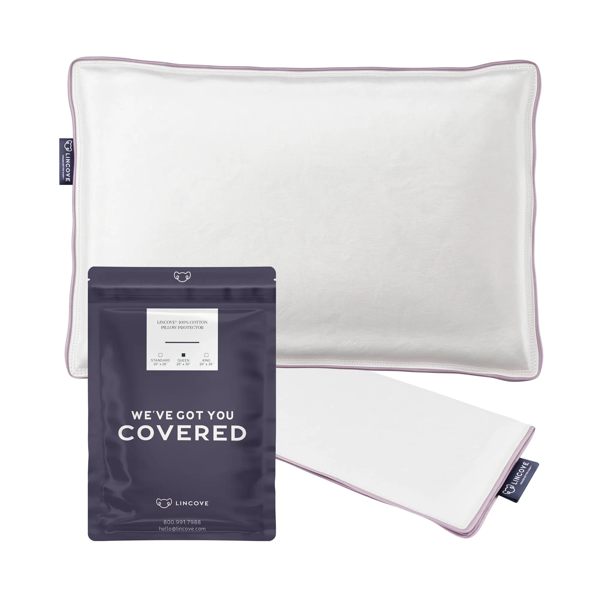 Lincove 100% Cotton Pillow Protector