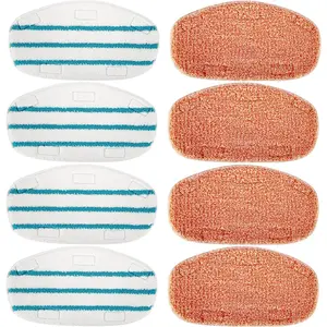 8 Pack Steam Mop  Pads Compatible with PurSteam Steam Mop Cleaner 10-in-1, 4 Upgraded Ultra Cleaning Pads and 4 Microfiber Steamer Washable  Pads