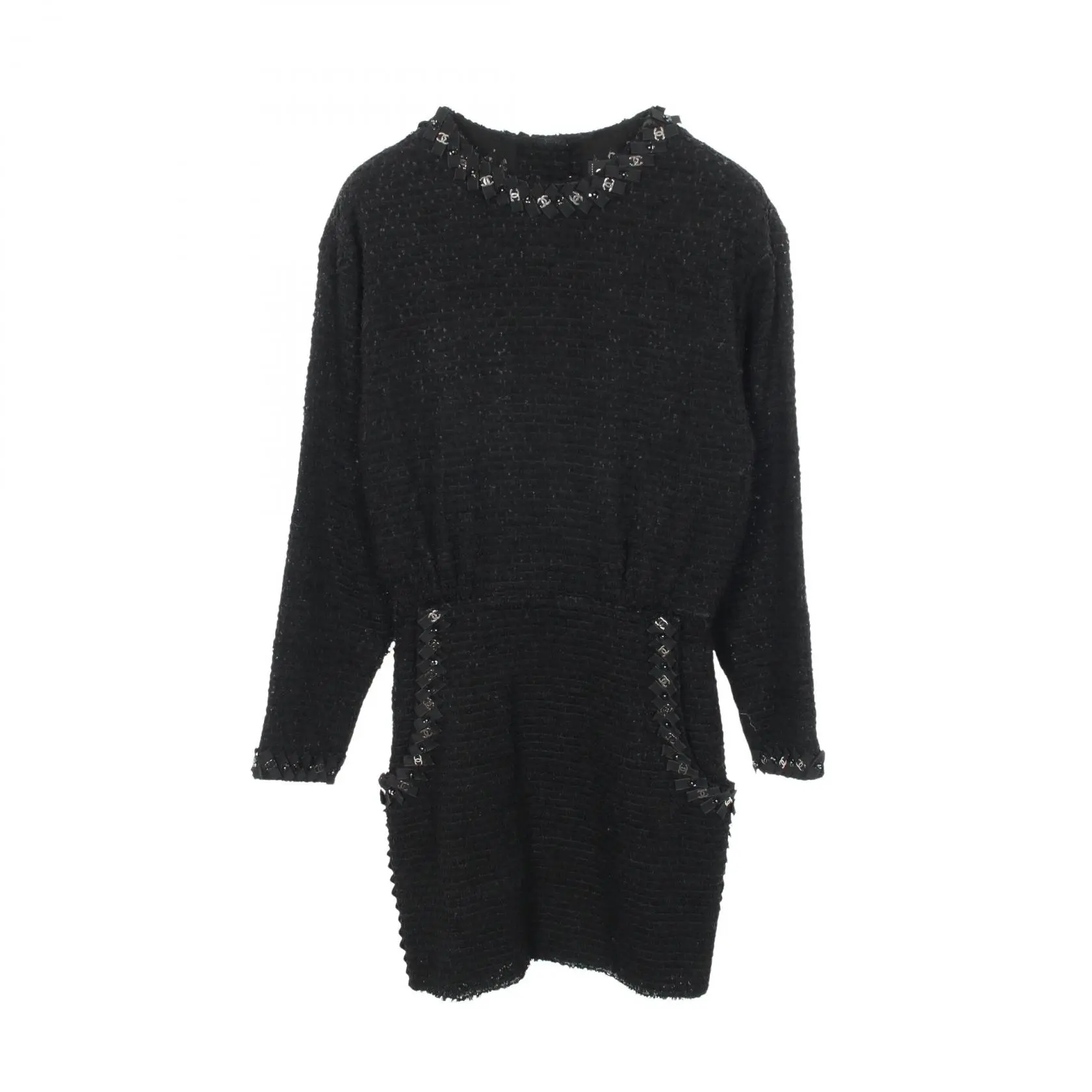 Pre-owned CHANEL Nylon Small Leather Goods Ribbon Tweed Dress