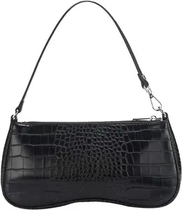 JW PEI Women's Eva Shoulder Handbag - Croc-Embossed Vegan Leather, Trendy Simple Design, Zip Closure, 2022 Spring Collection