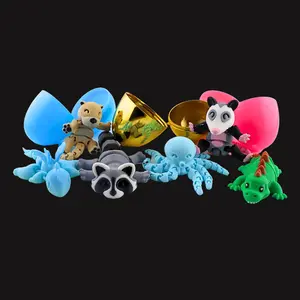 Mystery Mini Easter Eggs with 3D Printed Animals - Assorted Miniature Creatures, Eco-Friendly PLA Plastic