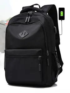 Unisex Waterproof Laptop Backpack, Large Capacity Multi-Pocket Travel School Bag, USB Charging Port, Durable Stacking Design, All Seasons Use, Travel Backpacks, Stackable Design, Versatile Use, Water Resistant Backpack