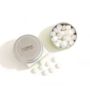 FIZZOVA Natural Toothpaste Tablets with Nano Hydroxyapatite nHA - Natural Whitening & Remineralizing, Fluoride Free, Peppermint, Probiotics for Fresh Breath, Yellow Stain Remover, Eco-Friendly Travel Size, Enamel Protection Dental Care, 30 Count