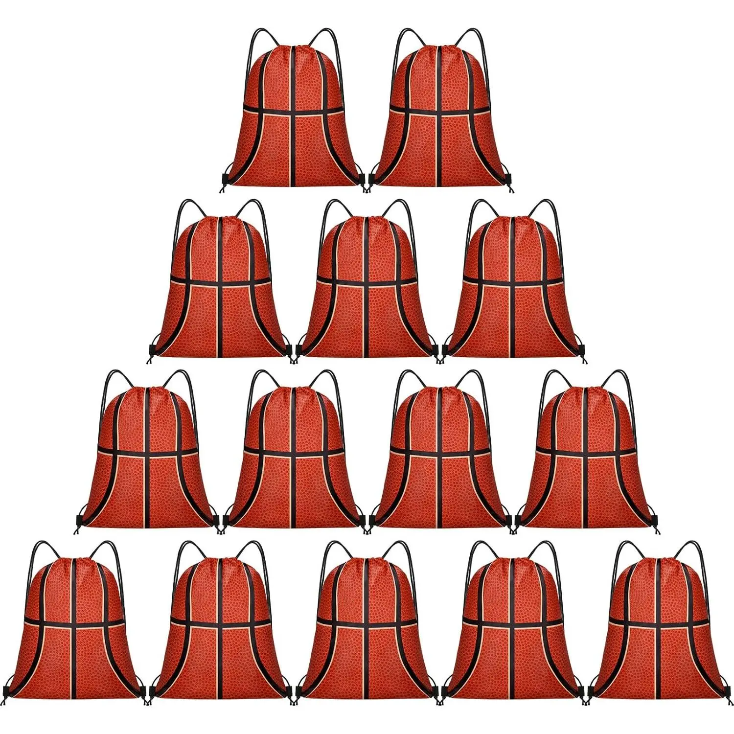 14 count Basketball Drawstring Bags Party Favor Goodie Bags Cinch Bag Sackpack for  Teams Birthday Supplies(Basketball)