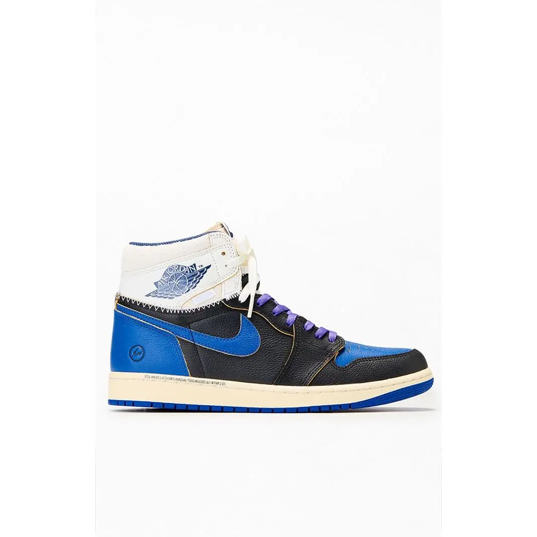 Air Jordan Men's 1 x Fragment Design x Union LA x Retro High OG Sport Royal Shoes - Multicolor