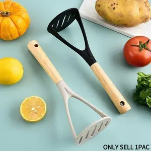 Kitchen Silicone Potato Masher, Garlic Press, Baby Food Mashers, Kitchenware, Kitchen Gadgets, High Temperature Safe, Hygienic, Child-Friendly