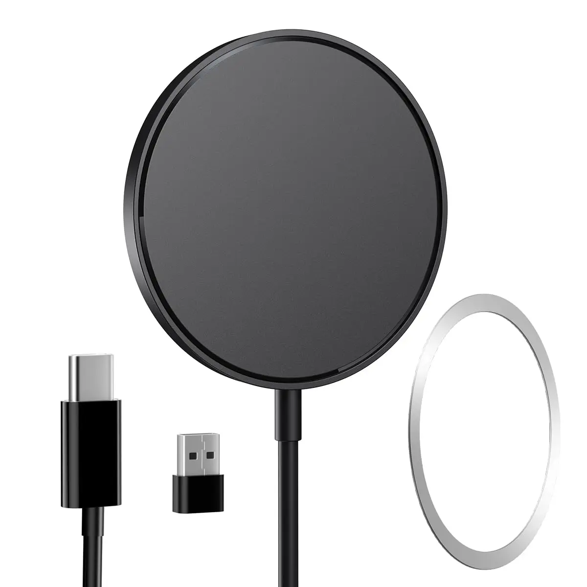 Magnetic Wireless Charger, Wireless Charging Pad with 4FT Charging Cable Compatible with MagSafe Charger for iPhone 17/16/15/14/13/12 Series,Airpods3/2/Pro,Mag Charger-Cyan