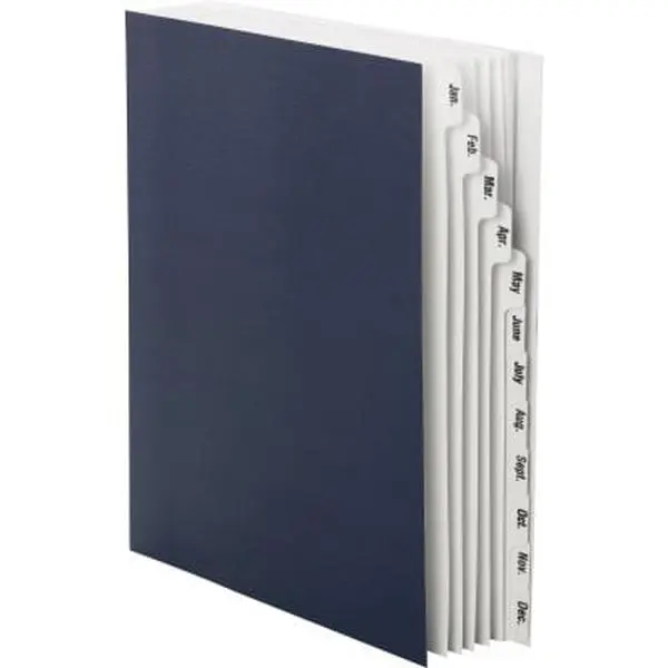 Smead Monthly Desk File & Sorter - Letter Size Folder, Blue, Accordion Fold, 1-3/8"-Expandable, 12 Heavyweight Dividers, Monthly Tabs, Premium Linen Cover, Book-Style, 8.5x11 in., for Desktop Paper Organization by Date