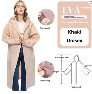 Lightweight, Waterproof Long Raincoat with Hood - Breathable, Thickened Drawstring Design for Adults, Ideal for Outdoor Hiking and Travel, Fishing Rain Poncho, EVA Material, Adjustable Hood, Durable Rainwear | Hooded Raincoat | EVA Material