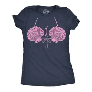 Womens Funny T Shirts Mermaid Bikini Sarcastic Graphic Novelty Tee For Ladies Funny Womens T Shirts Cute Vintage Fashion Casual Ladies T-Shirt Gift Funny Sarcastic Top Women's Novelty Tees Navy -