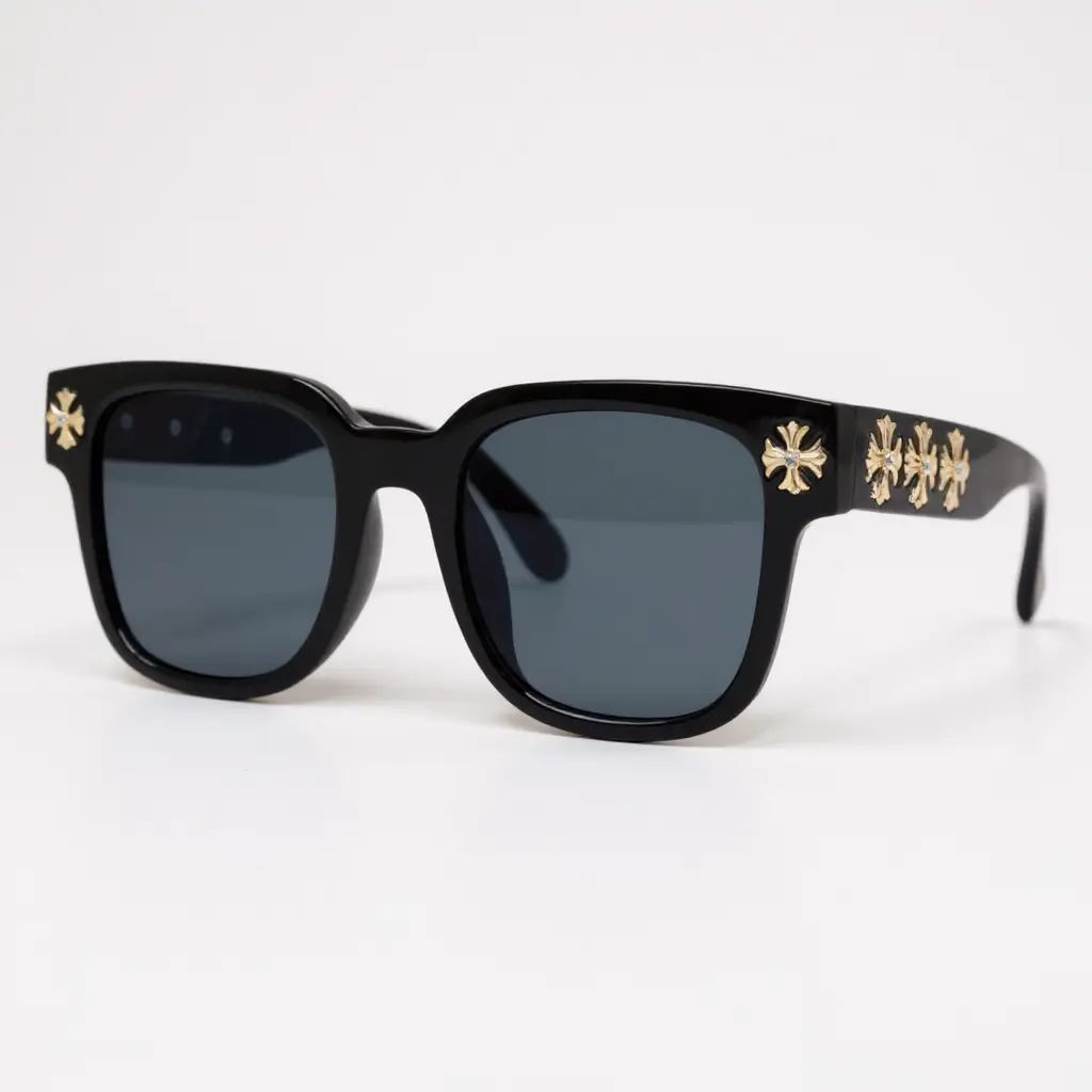 MaxBling81 Triple Cross Aviator Sunglasses - 5.5" Width, UV-Protected Polycarbonate Lenses, Plastic Frame, Contemporary Fashion Dark-Lensed Aviation-Themed Men's Sunglasses, Unisex Eyewear