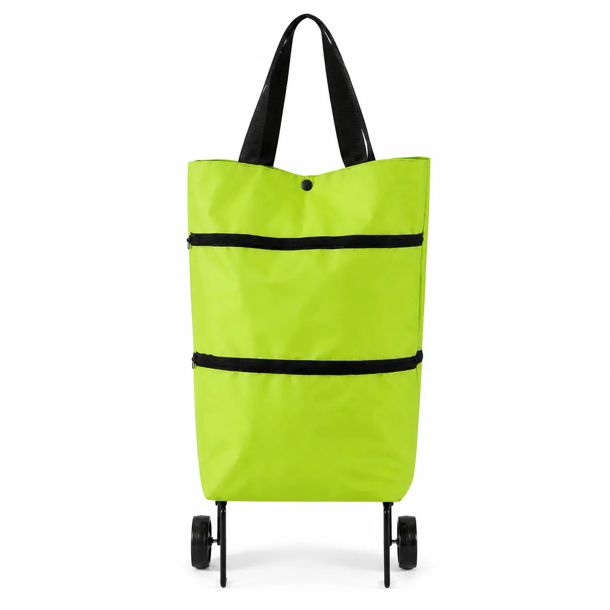 2 in 1 Foldable Shopping Trolley Bag with Wheels, Folding Shopping Bag Cart, Lightweight Grocery Bags Shopping Travel Bag on Wheels for Women or Men Travel Home Kitchen Supermarket