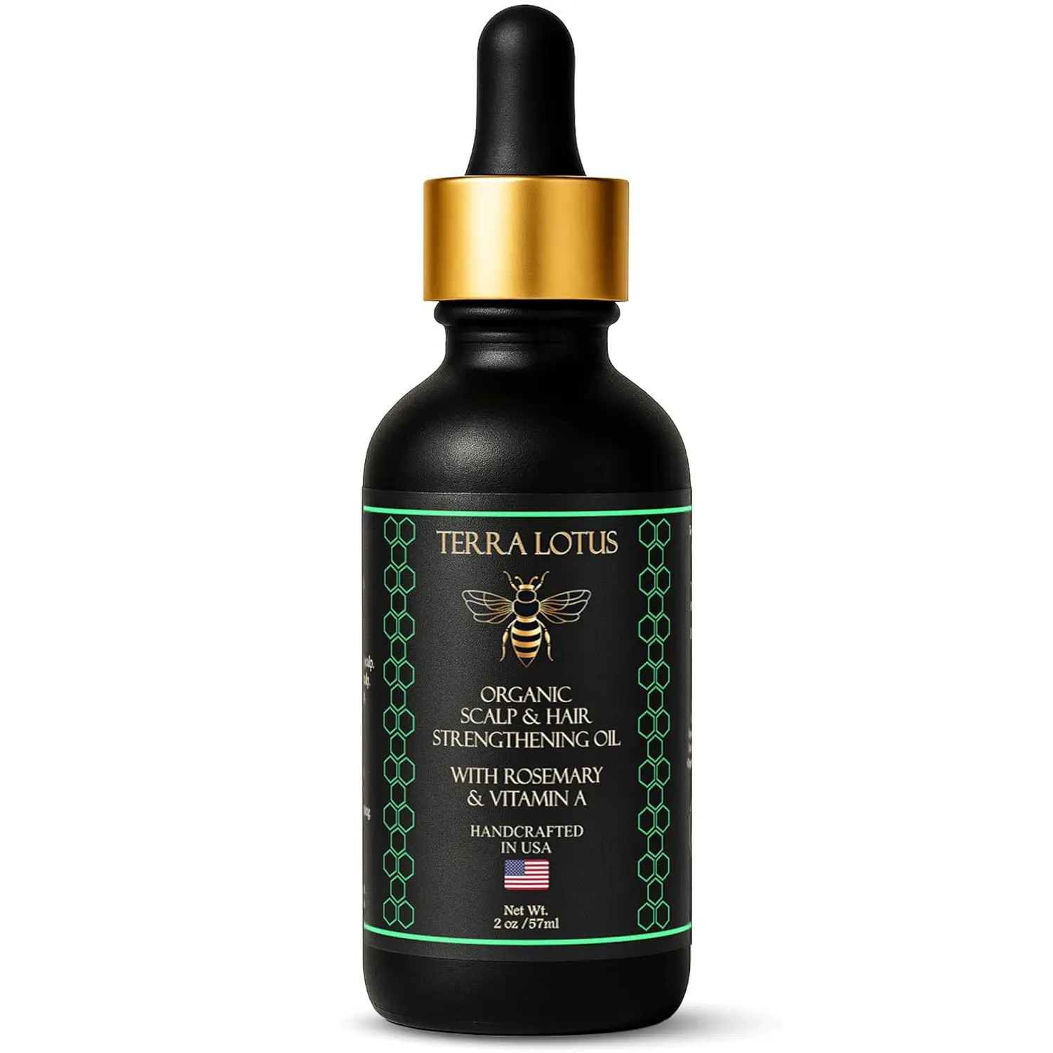 Organic Hair Oil, for Hair Growth, Split Ends & Dry Scalp Treatment - With Rosemary & Mint for Strengthening, Soothing, Moisturizing & Encouraging Longer, Healthier Hair (2 Fl Oz)