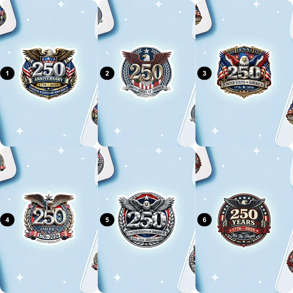 USA 250th Anniversary USA Sticker, 250 Years of Freedom USA Sticker