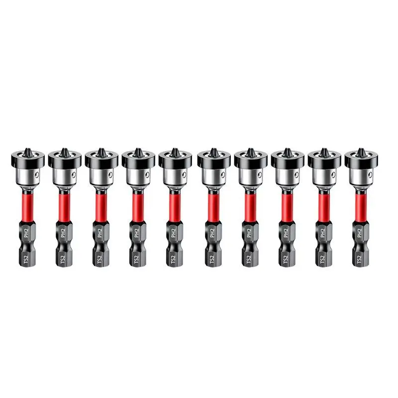 10pcs Drywall Bit Attachment with Depth Stop 1/4 Inch Hex Shank for Plasterboard Screws S2 Alloy Steel Magnetic Design Adjustable Depth Power Tool