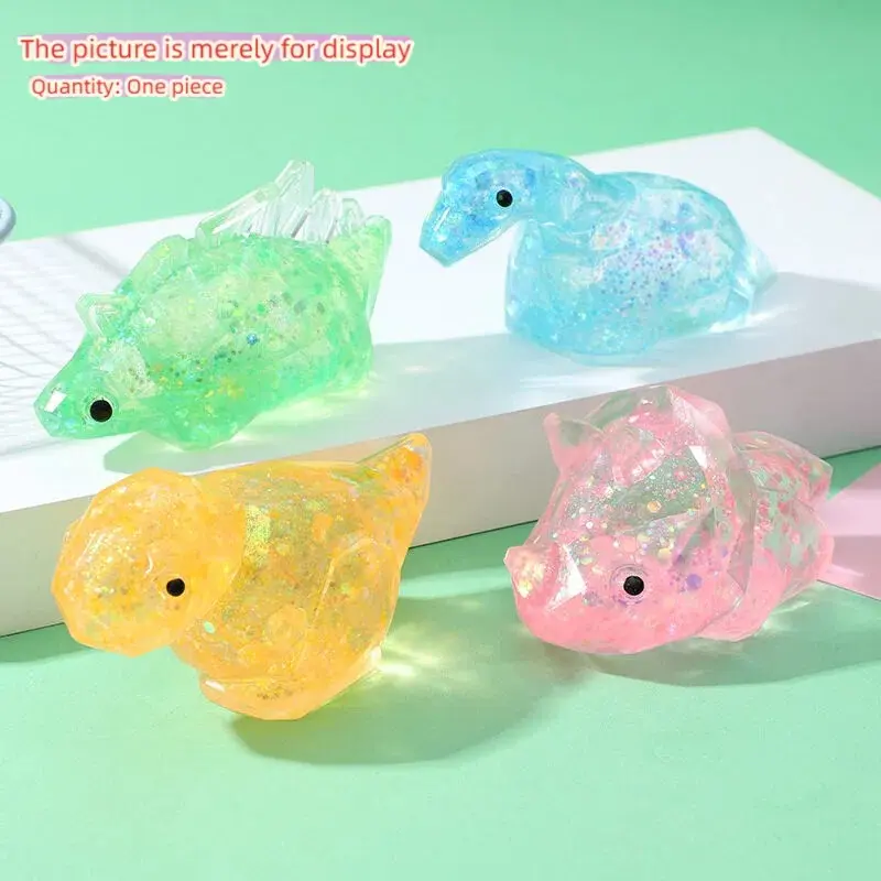 Shiny Dinosaur Stress Relief Toy, Stress Relief Fidget, Decompression Squeeze, Sensory Squeeze, Soft Squishy Texture, Fun and Relaxing Gift, Perfect Small Present, Unique Design Stress Relief Gadgets
