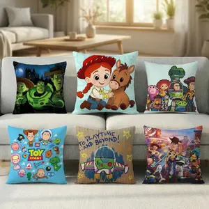 Toy Story anime healing fun classic Pillow Case new style printing Pillowcase Anti-dustmite Invisible zipper silky short plush Sofa cushion cover polyester microfiber queen king bed home