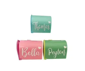 Personalized Custom Valentines Day Plastic Mailbox - Kids Valentine Gift Card Holder, Unisex Design, 4 x 3 x 3 Inches, Fun Gift for Kids Decor gifts Decoration