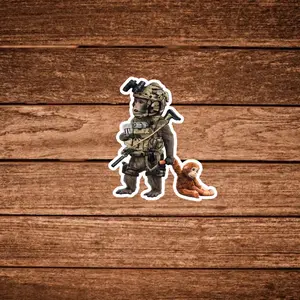 2026 New Edition: Tactical Monkey Soldier Stickers—Cute Military Primate Vinyl Decals, Fun Animal-Themed Waterproof Laptop and Car Stickers (4 Stickers)