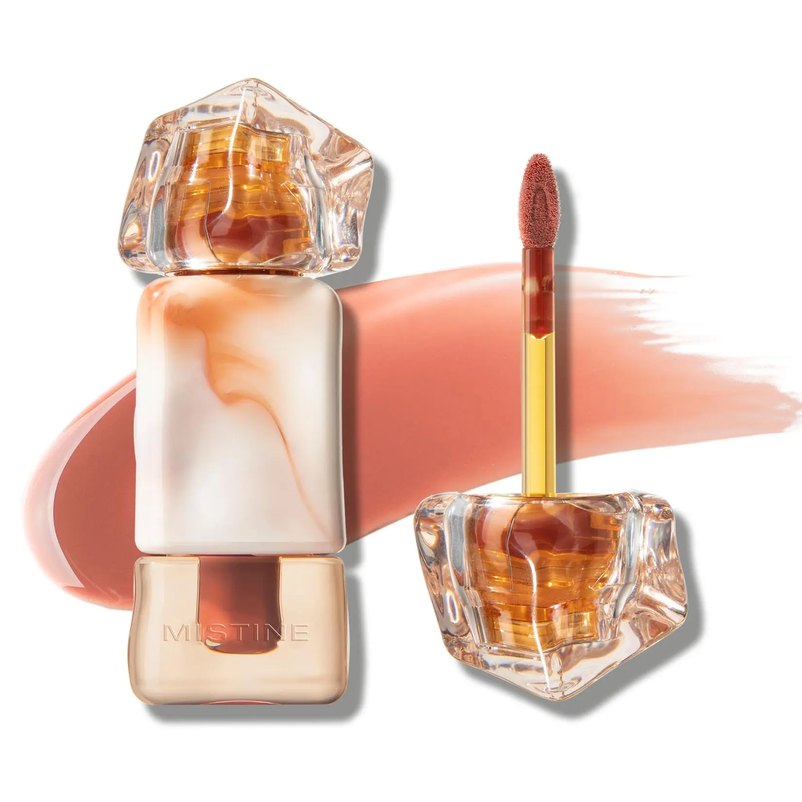 Mistine Tinted Lip Gloss, Moisturizing Lip Stain, Highly-pigmented, Softening with Hyaluronic Acid, Velvet Matte Lip Tint, Non-Sticky Lip Tint Stain Gloss