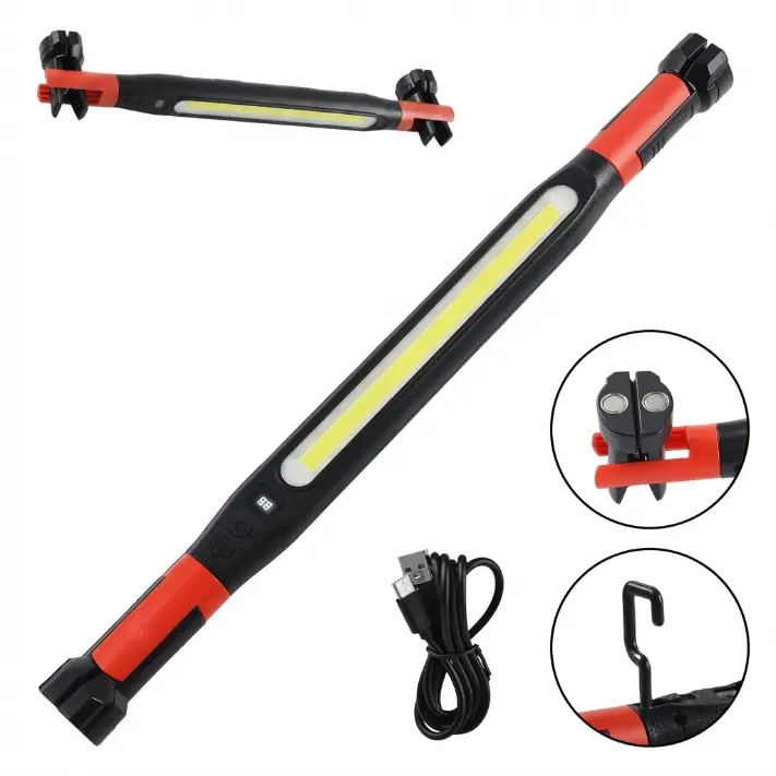 Under Hood Work Light Bar, LED Magnetic Light Bar with Hooks, Cordless Rechargeable Hood Light, Single Pack, Ideal for Mechanic, Car Repair & Garage Use