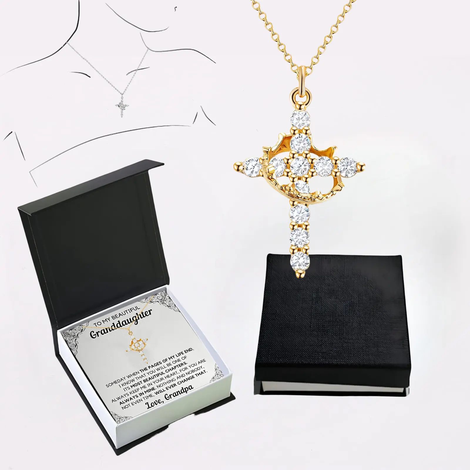 Gold + beveled edge flip-top box