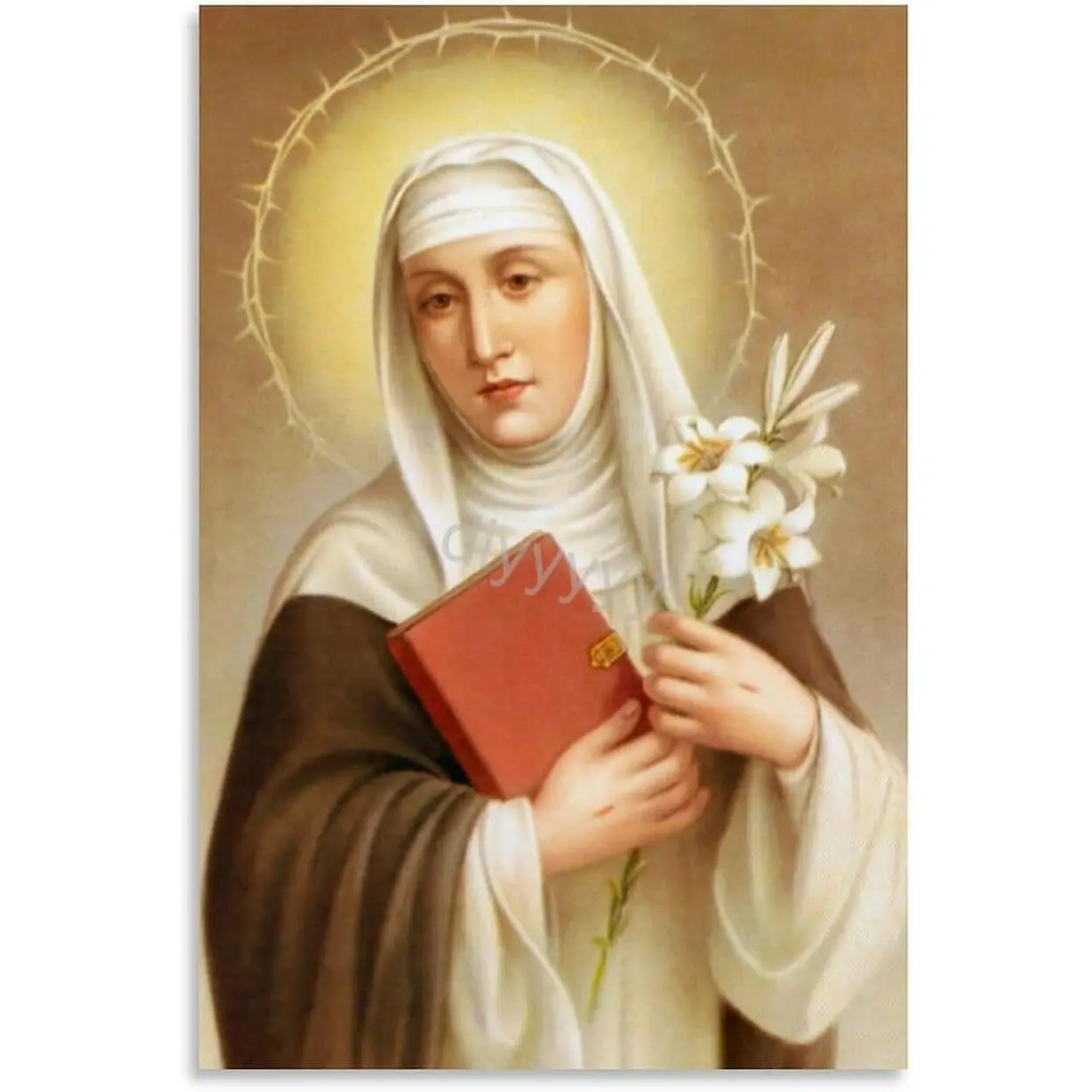 St Catherine of Siena Catholic Portrait Art Poster 7 Canvas Posters And Prints Wall Art Pictures for Living Room Bedroom Decor 16x24inch(40x60cm) Unframe-style Colorful