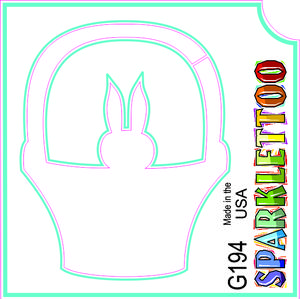 212 MAIN Ruby Red Glitter Tattoo Stencils - G194 3-Ply Rabbit Basket Design, 1.5x2.3x2.3in, Easy to Apply, FDA Safe, 100-Pack for Men's Special Occasion Costumes & Accessories, Tattoo Stencil
