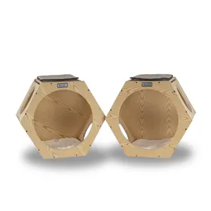 Armarkat Real Wood Wall Series: Set of Two Natural Wood Wall Tree Additions W2107A for Cats