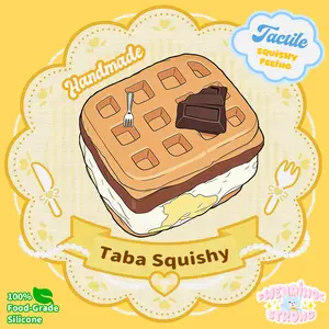 [Taba Soft Squeeze Stress Relief Toy] Choco Waffle 202g - This handmade Taba soft squeeze stress relief toy is made entirely of silicone and is the perfect gift for boys and girls.
