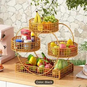 One Heart-Shaped, Three-Tier Fruit Holder Made of Metal, Safe for Food, Perfect for Showcasing Fruits, Vegetables, Breads, Snacks, And Sweets. Ideal for Picnics, Weddings, Celebrations, And Holiday Presents