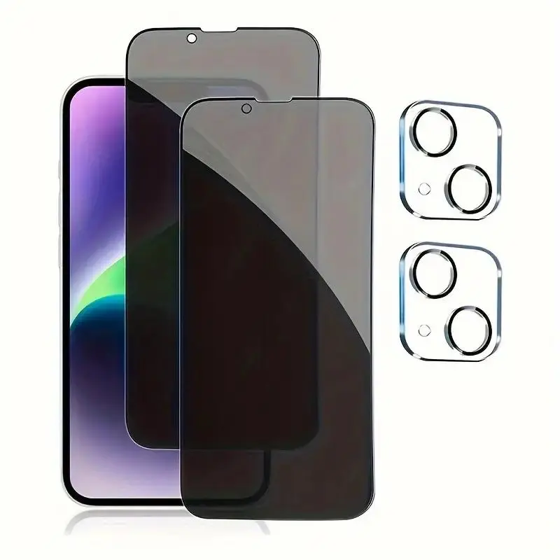 2-Pack Multi-Model Tempered Glass Privacy Screen Protectors for iPhone 11/12/13/14/15/16 ProMax (6.1in), 9H Hardness Anti-Spy Smartphone Devices Accessory with Upgrade Edge Protection, Easy Bubble-Free Installation, Scratch Resistant