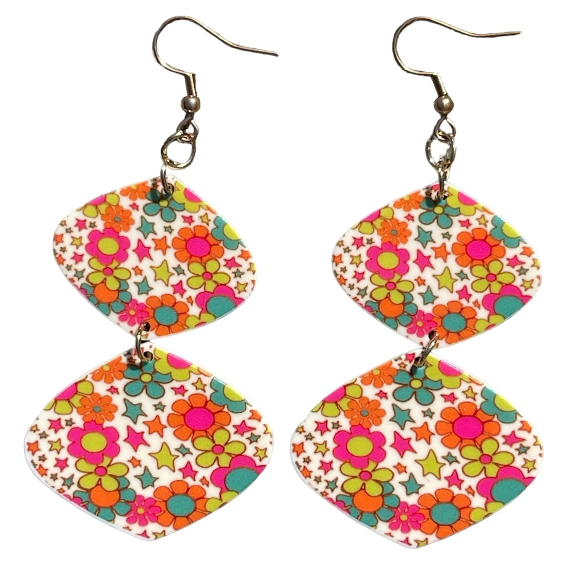 60s Mod for You Starry Flower Earrings