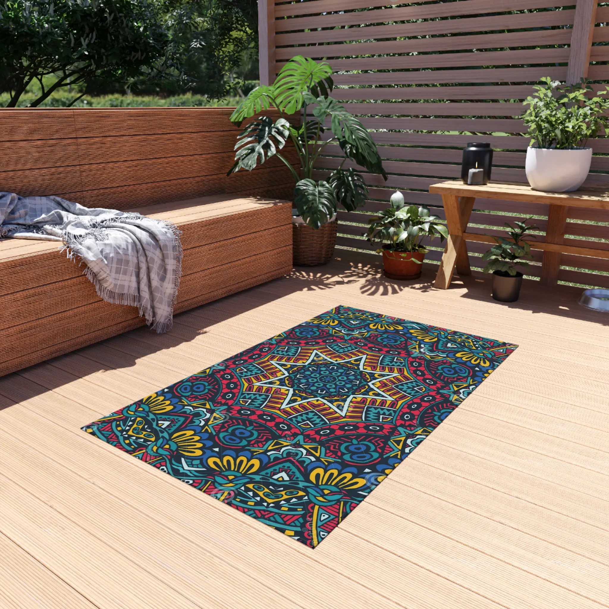 Sacred Space Prayer Mat | Eco-Friendly Chenille Meditation Rug Non-Slip Yoga Mat  Vibrant Spiritual Home Decor