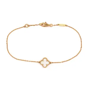 Pre-owned Van Cleef & Arpels Sweet Alhambra Bracelet 18K Yellow Gold and Mother of Pearl by Rebag