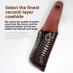 Leather Knife Sheath Pouch, Folding Knife Storage Bag, Tool Organizer Pocket, Belt Hanging Waist Bag, Outdoor Camping Travel Carry, Folding Pocket Knives