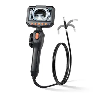 【FathersDayGift】 VEVOR Articulating Borescope Camera with Light, Two-Way Articulated Endoscope, 0.24" Slim Lens, 4.3" IPS Screen, 8X Zoom, IP67 Waterproof Inspection Camera for Auto, Mechanical Equipment (4.9FT Cable