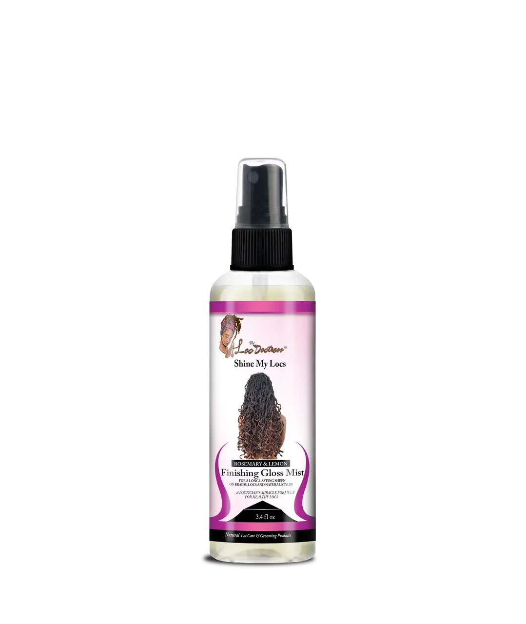 The Loc Doctress Finishing Gloss – Lightweight Oil Sheen Spray for Shine & Frizz Control | 3.4 fl Oz Gel Glossy