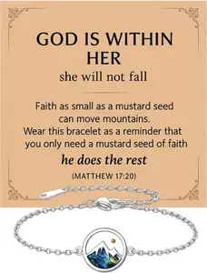 Mustard Seed Bracelets Stainless Steel Faith Move Mountains Bracelet