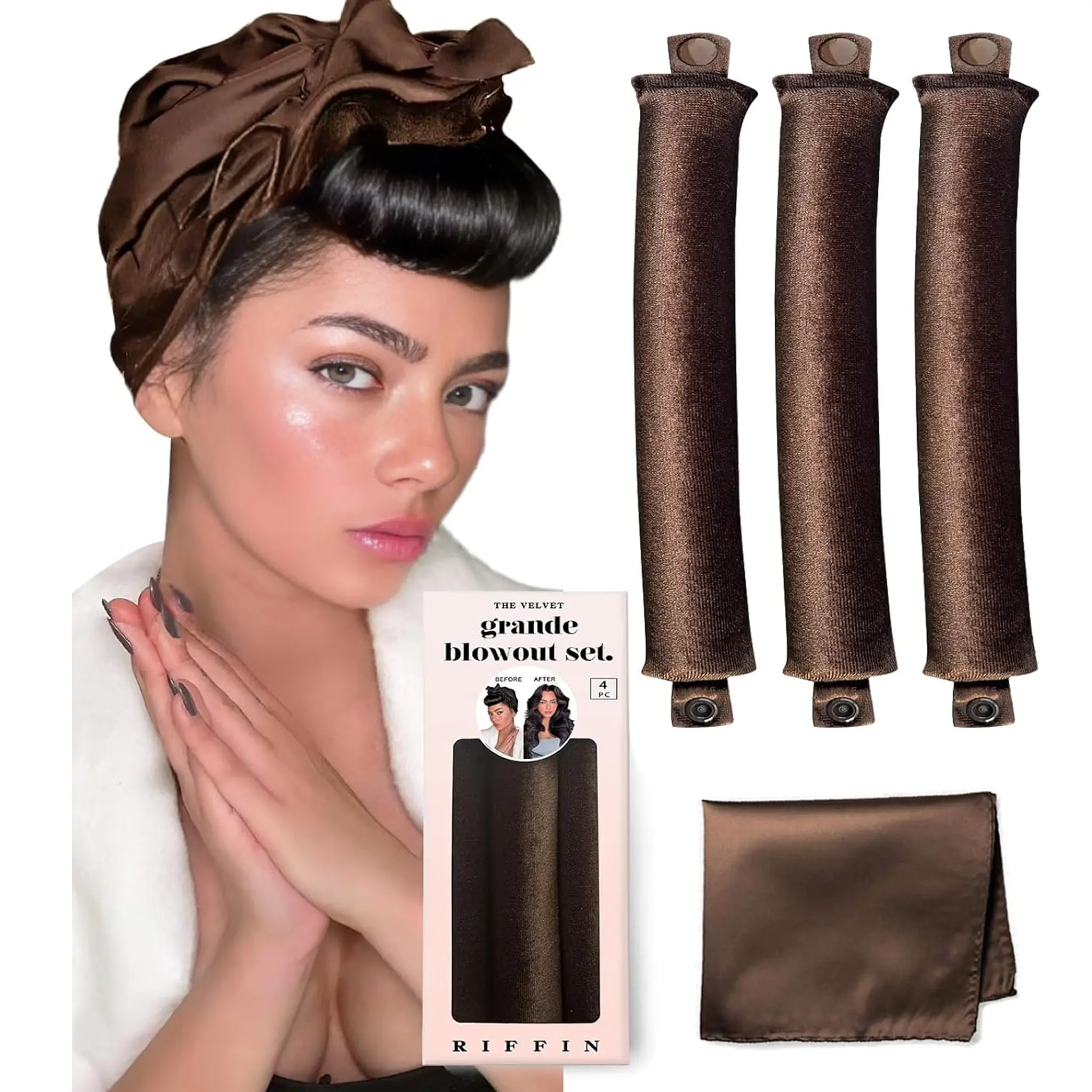 Heatless Hair Curling Rods Set - Buckle Design, No Snag, Anti-Slip, Frizz-Free Soft Curls Tool for Overnight Sleeping Styling, Suitable for All Hair Types, Heatless Curls