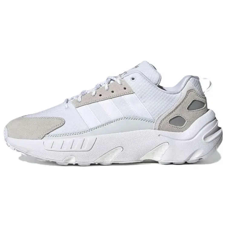 Men's Adidas ZX 22 Boost Running Sport Sneakers - Crystal White, Boost Cushioning, Foam Construction, Solid Design, Retro-Future Runner, Multi-Size (7US, 8.5US, 9US)