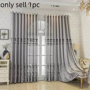 Elegant Vintage Jacquard Curtain, Hollow Design with Top Eyelets, Perfect for Bedroom Kitchen Living Room Study Decor, Window Curtain