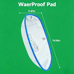 BCpacific Cat Litter Box Waterproof Pad, Replacement Liners for Self-Cleaning Litter Boxes, White with Blue Trim, 14.96 x 11.81 Inches, Leak-Proof Protection（1 Pack）