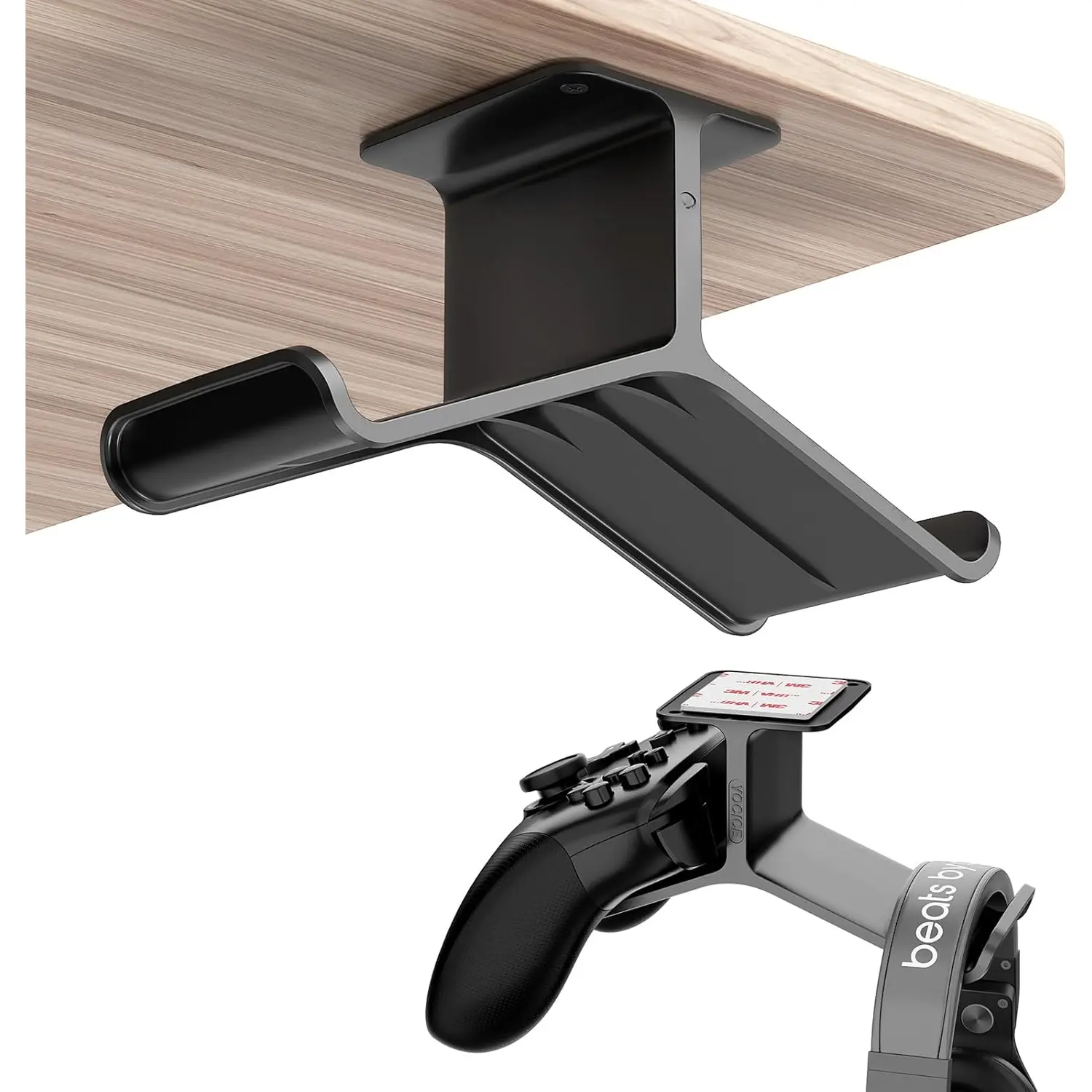 Controller Holder,Headphone Stand,Controller Stand,Headset and Controller Stand, Under Desk Controller Holder with  Double Sided Tape,Universal Design for  ONE, PS5, PS4, PC