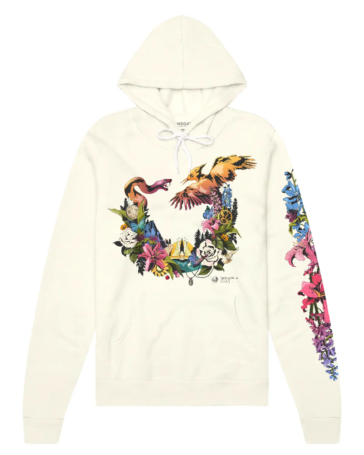 Sunrise on the Reaping Emblem Hoodie | Unisex Soft Fleece Pullover Tops with a Broken-in Feel for a Casual OOTD or Watch Party, Fabric, Menswear