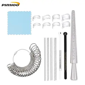 Complete Ring Sizing & Measuring Kit - Ring Mandrel, US/UK Sizer Gauges, Finger Sizers & Polishing Cloth for Jewelry Making