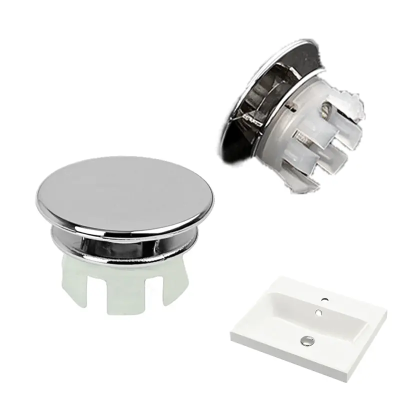 Durable Plastic Overflow Drain Cover for Bathroom Sink, Easy Installation Round Overflow Cap for Wash Basin, Decorative Water Stopper