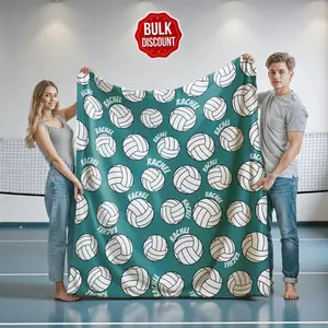 Personalized Volleyball Blanket: Custom Team blanket Throw Blanket Plush Fuzzy Flannel Blankets and Throws for Kids Boys Girls Adults Men and Women
