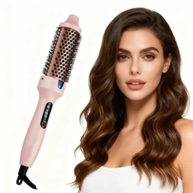 Ceramic Hair Straightening Comb & Hot Brush, Infrared Heat AC Plug-in Styler with Adjustable Temperature Control, 110~240V, Frizz-Free Efficient Styling for Home/Salons, Smooth Thermal Hair Styler, Ceramic Flat Iron